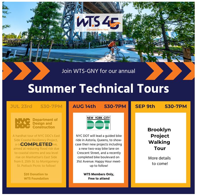 WTS-GNY 2025 Summer Technical Tours – August Edition 📷
The WTS-GNY Summer Technical Tours are in full swing! In July, members joined us for a hardhat tour of DDC's East Side Coastal Resiliency Project.
 Register Here: lnkd.in/ekRuRmVE
#WTSGNY #WomenInTransportation