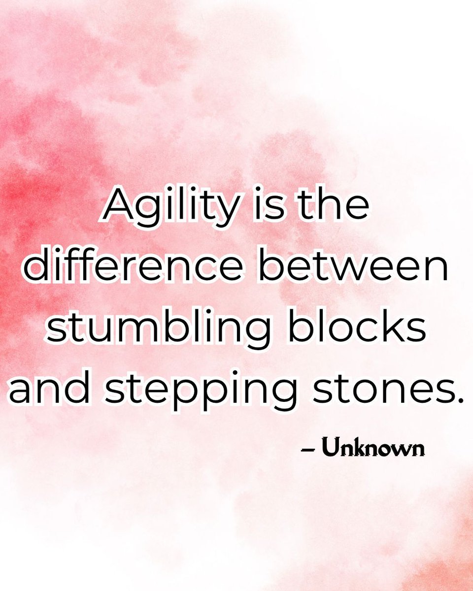 Katemckay18's tweet photo. Agility transforms obstacles into opportunities. What feels like a stumbling block today can become the stepping stone to your next breakthrough. It’s all about how you move and adapt. Keep stepping forward!

#Agility #TurnObstaclesIntoOpportunities #GrowthMindset #KeepStepping https://t.co/xCdMx67CoY
