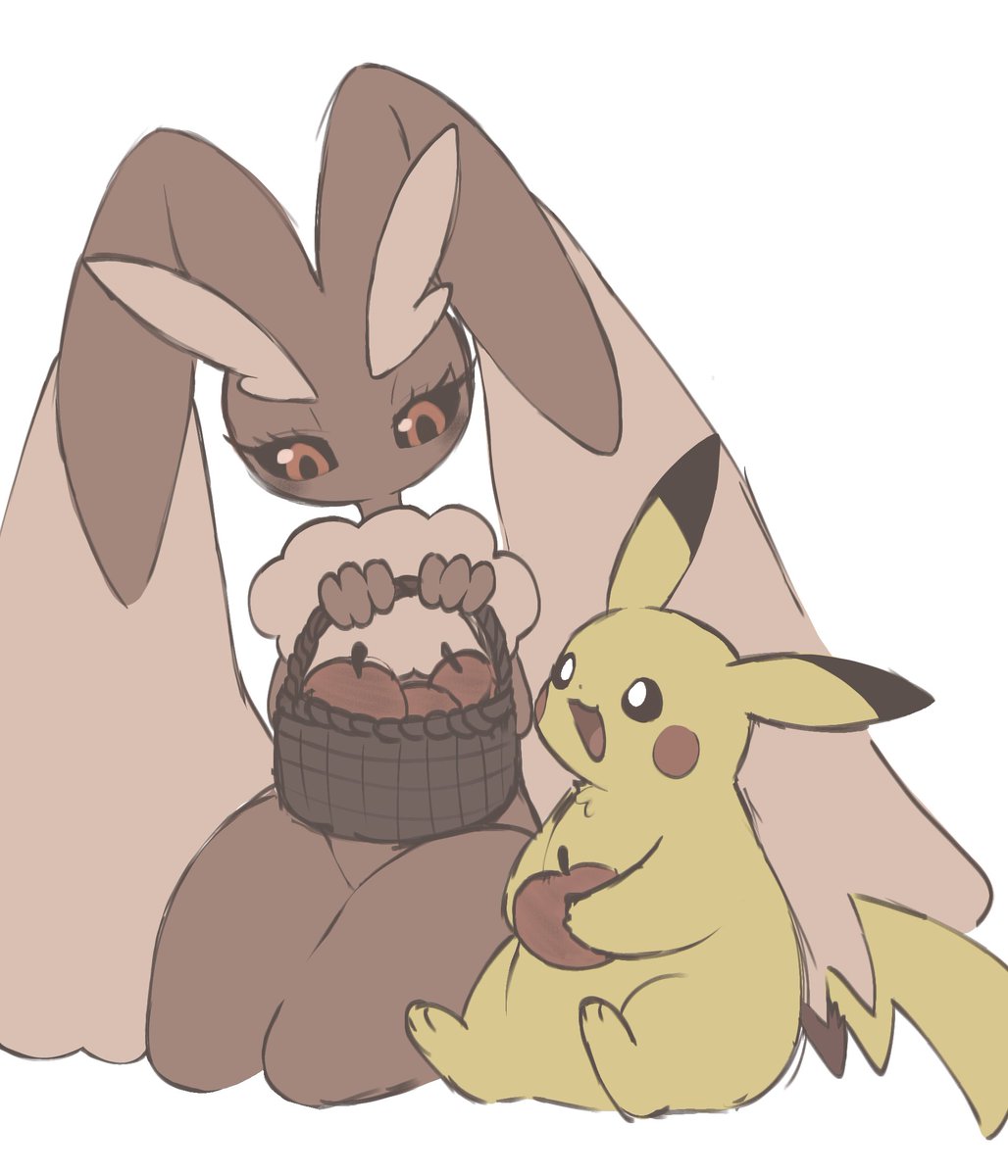(*゜▽゜)_□ 

#ミミロップ #ピカチュウ #pikachu #lopunny #pokemon
