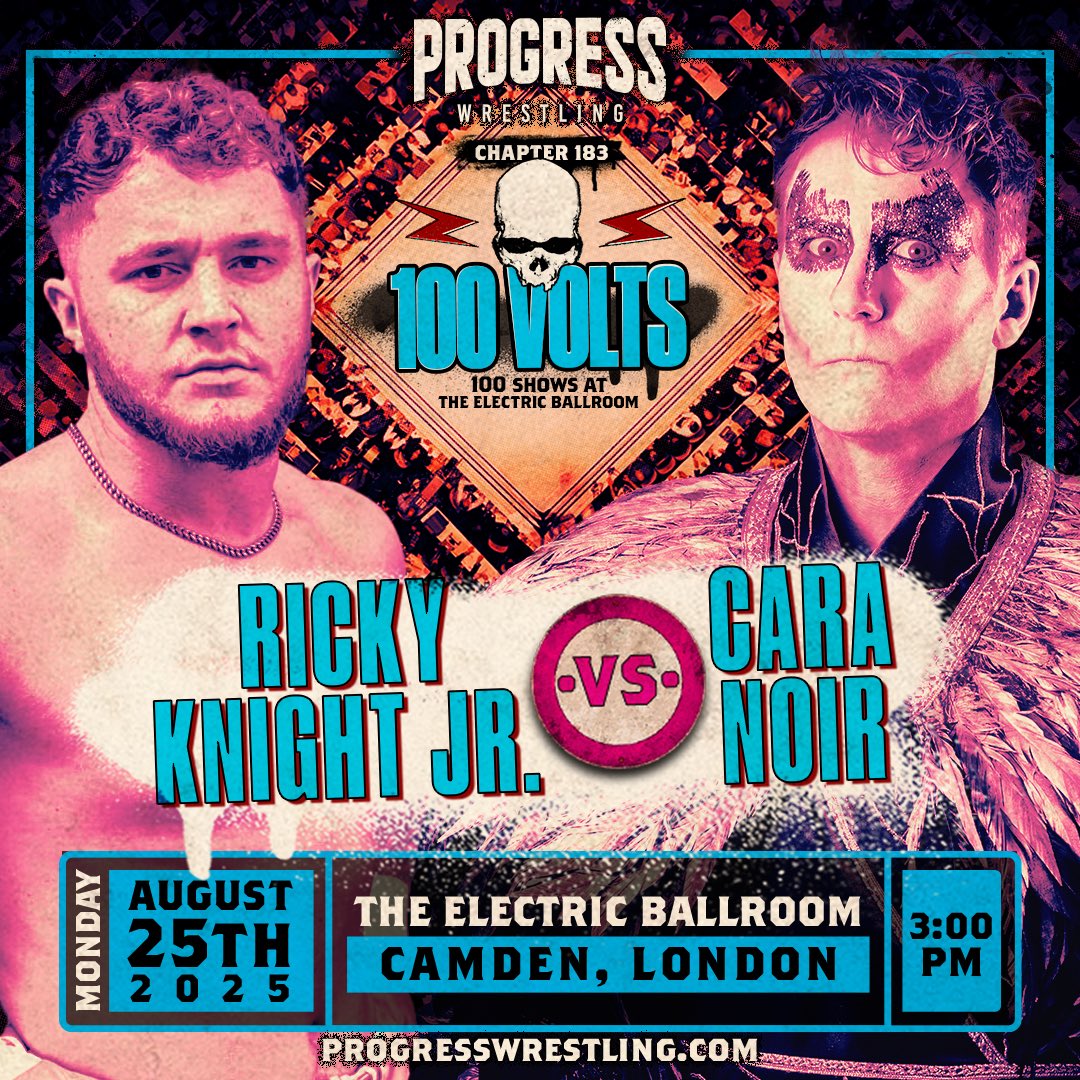 PROGRESS Wrestling (@thisis_progress) on Twitter photo ⚡️ 100 VOLTS ⚡️
As first broken by <a href="/SeanRossSapp/">Sean Ross Sapp of Fightful.com</a> Cara Noir looks to break his losing streak against RKJ at Chapter 183 in a first time ever PROGRESS match.
🎟️ progresswrestling.com/tickets ⚡️ 100 VOLTS ⚡️
As first broken by <a href="/SeanRossSapp/">Sean Ross Sapp of Fightful.com</a> Cara Noir looks to break his losing streak against RKJ at Chapter 183 in a first time ever PROGRESS match.
🎟️ progresswrestling.com/tickets