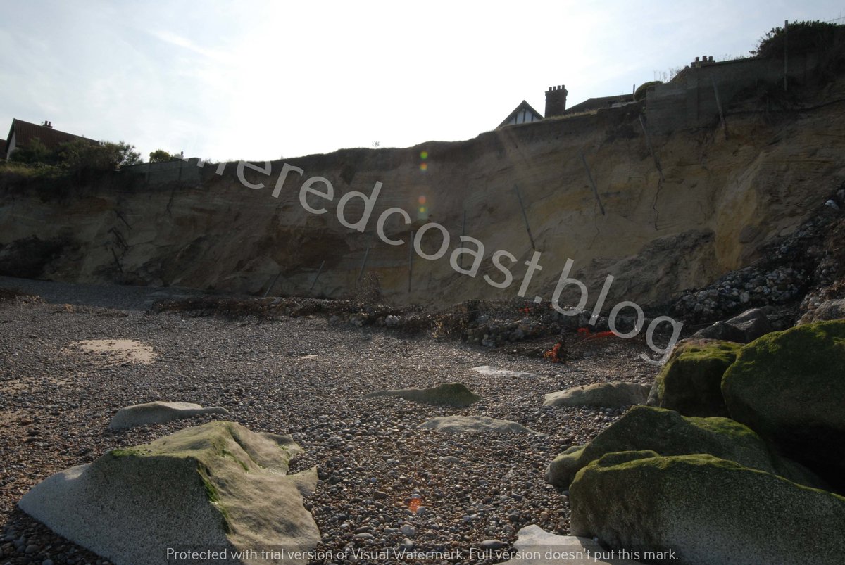 Where the gabions used to be.......managed to get to #ThorpenessBeach #Suffolk #UK at the weekend. Location is other side of rock revetment, usually covered by waves. Quite a remarkable change #Thorpeness <a href="/EastSuffolk/">East Suffolk Council</a> <a href="/EADT24/">East Anglian Daily Times</a>