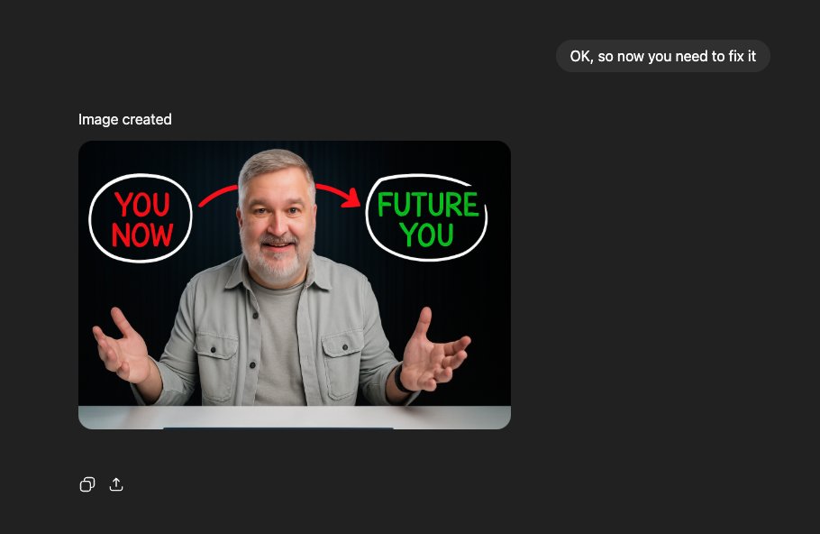 This is how you get better output from your ChatGPT-5 thumbnail generations.