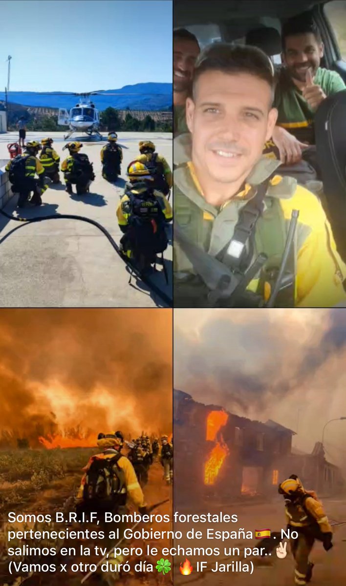 Son ellos, los que vuelven tiznados de ceniza, con humo en la ropa y fuego en el alma. Ellos que caminan donde arde,
para que la vida siga. <a href="/BRIF_PINO/">BRIF PINOFRANQUEADO</a> 
A por otro día héroes, os esperamos en casa💛