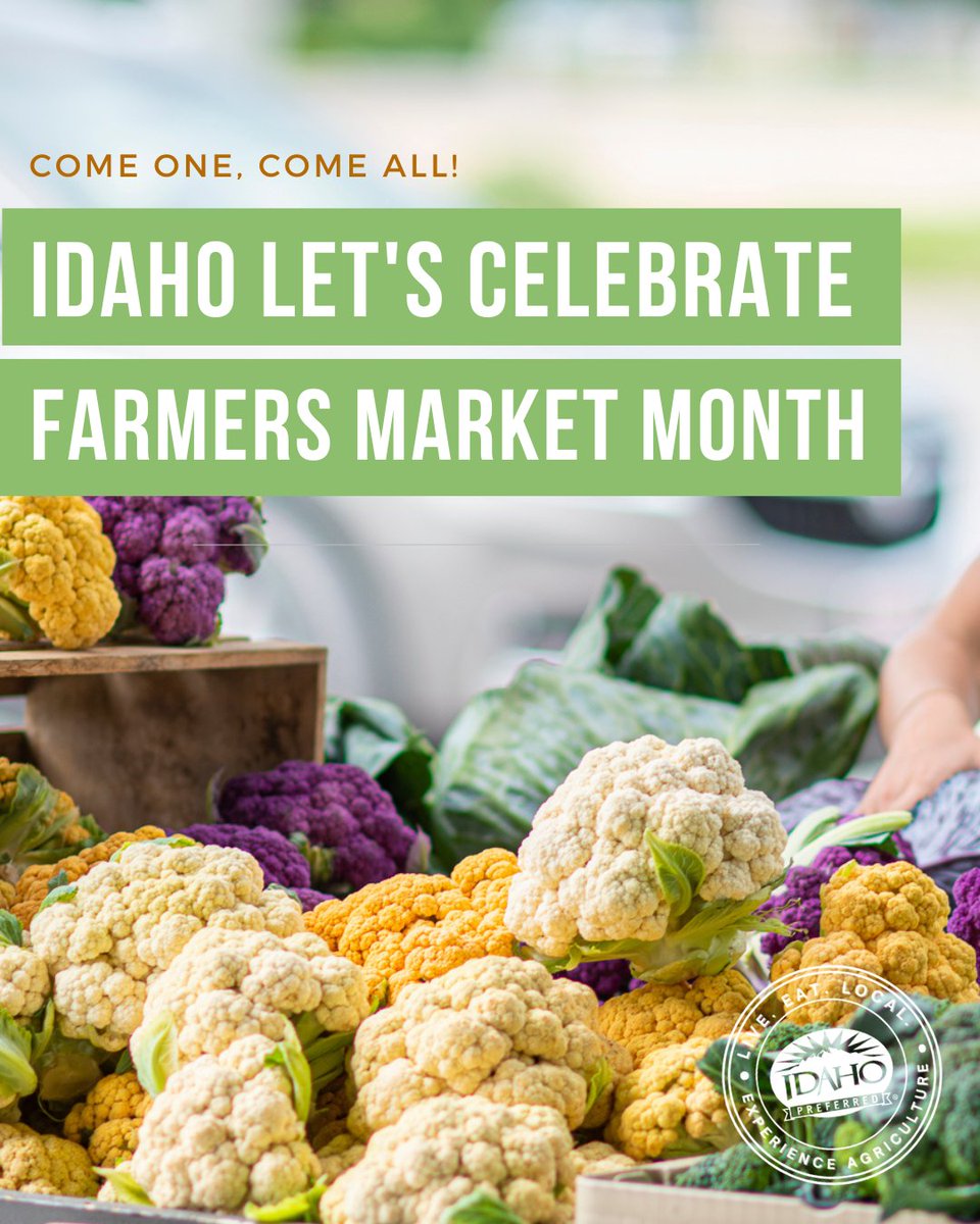Idaho Commerce (@idahocommerce) on Twitter photo Don’t forget to celebrate and support your local Farmers Markets this month!
Help us as we celebrate Idaho Farmers Market Month with our partners at <a href="/IdahoPreferred/">Idaho Preferred®</a> and <a href="/Idahoag/">Idaho State Dept. of Agriculture</a> by using the Farmers Market Finder.
More: idahopreferred.com/products/farme… Don’t forget to celebrate and support your local Farmers Markets this month!
Help us as we celebrate Idaho Farmers Market Month with our partners at <a href="/IdahoPreferred/">Idaho Preferred®</a> and <a href="/Idahoag/">Idaho State Dept. of Agriculture</a> by using the Farmers Market Finder.
More: idahopreferred.com/products/farme…