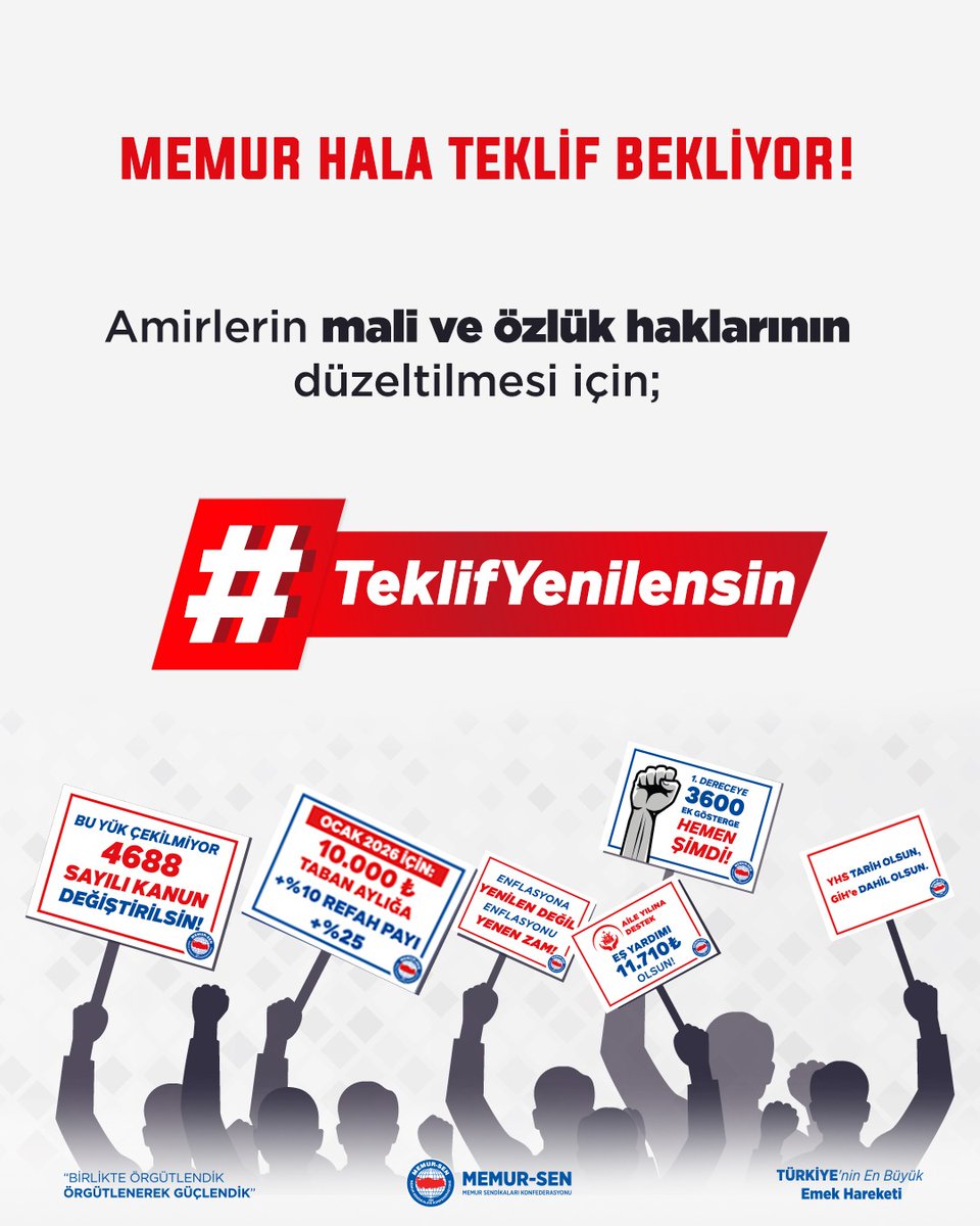 Şube müdürlerinin mali ve özlük haklarının düzeltilmesi için; #TeklifYenilensin