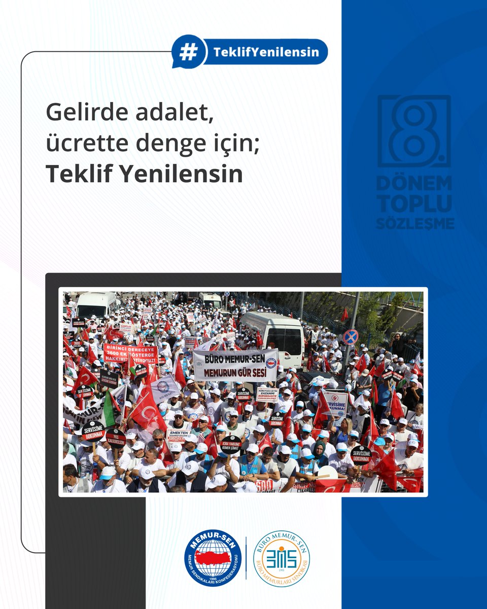 Gelirde adalet, ücrette denge için; #TeklifYenilensin