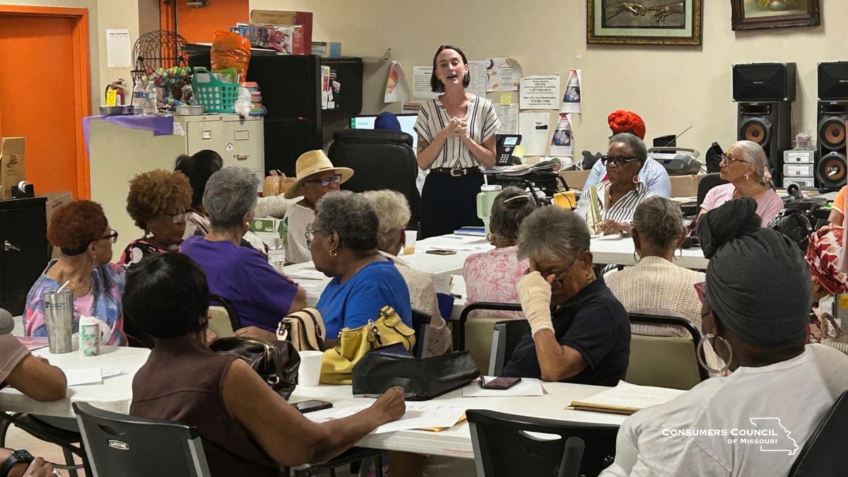 MOconsumer's tweet photo. @MaryShannonMSW spoke at Southside Wellness Center about SLU and Wash U physician groups suing patients over bills averaging $2,000, some as low as $104, often targeting lower-income, majority-Black ZIP codes. If you think you’ve been affected, email info@moconsumers.org. https://t.co/bTDIqrJ8ci