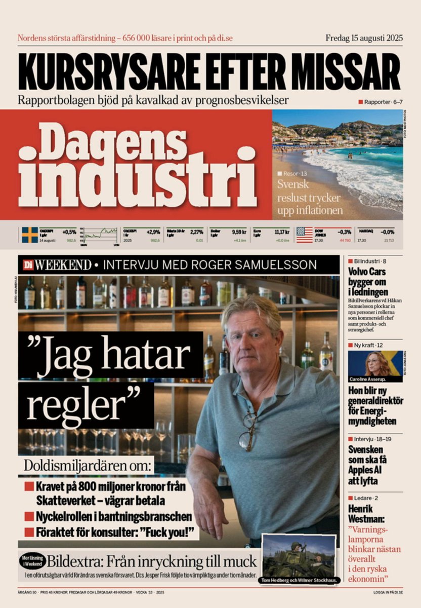 Ute nu! Nya utgåvan av Di finns på etidning.di.se och i våra appar för mobil och läsplatta.