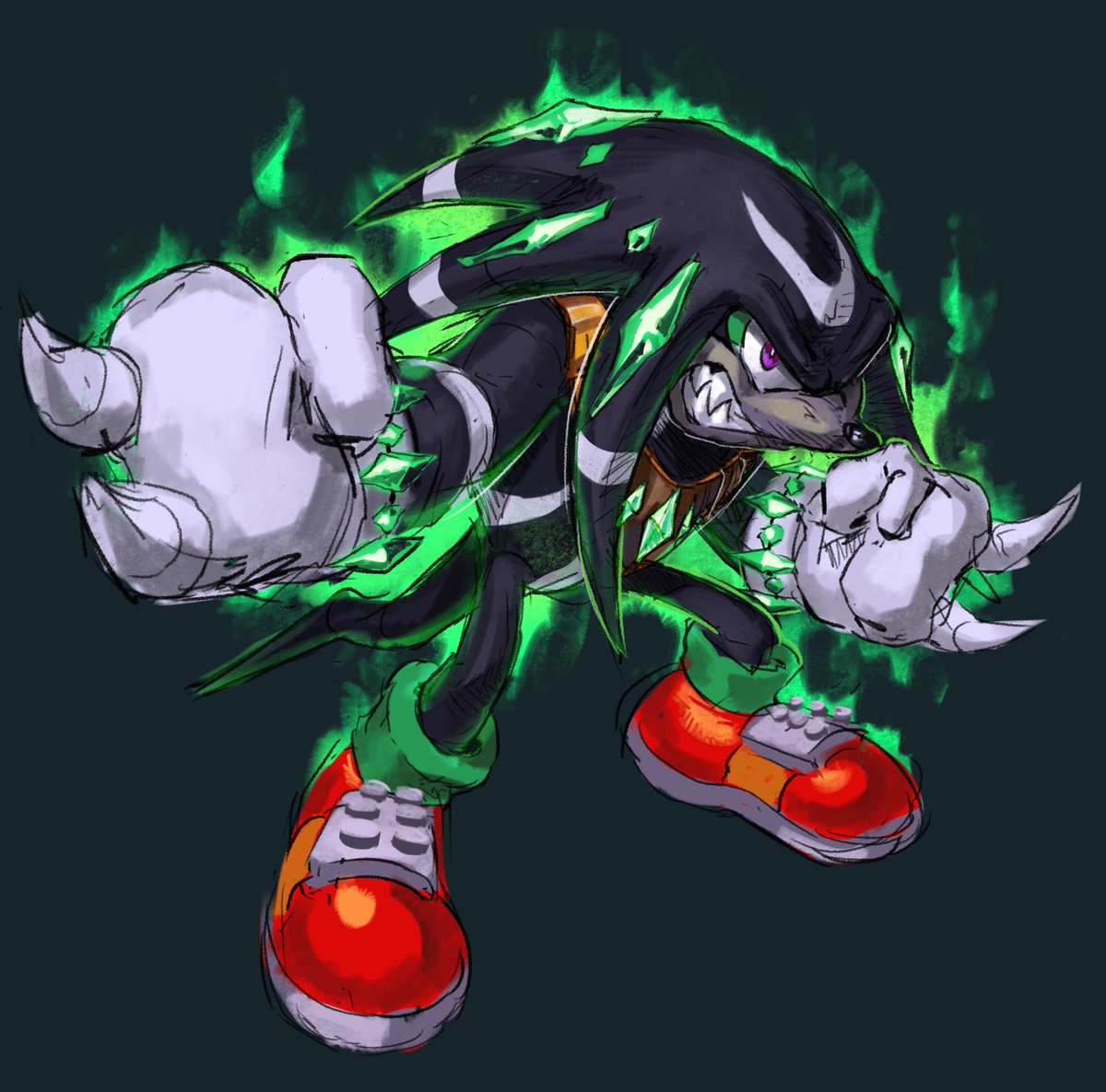 EMERZALA (?) KNUCKLES 
(based on the bananza forms from donkey kong banaza !!)