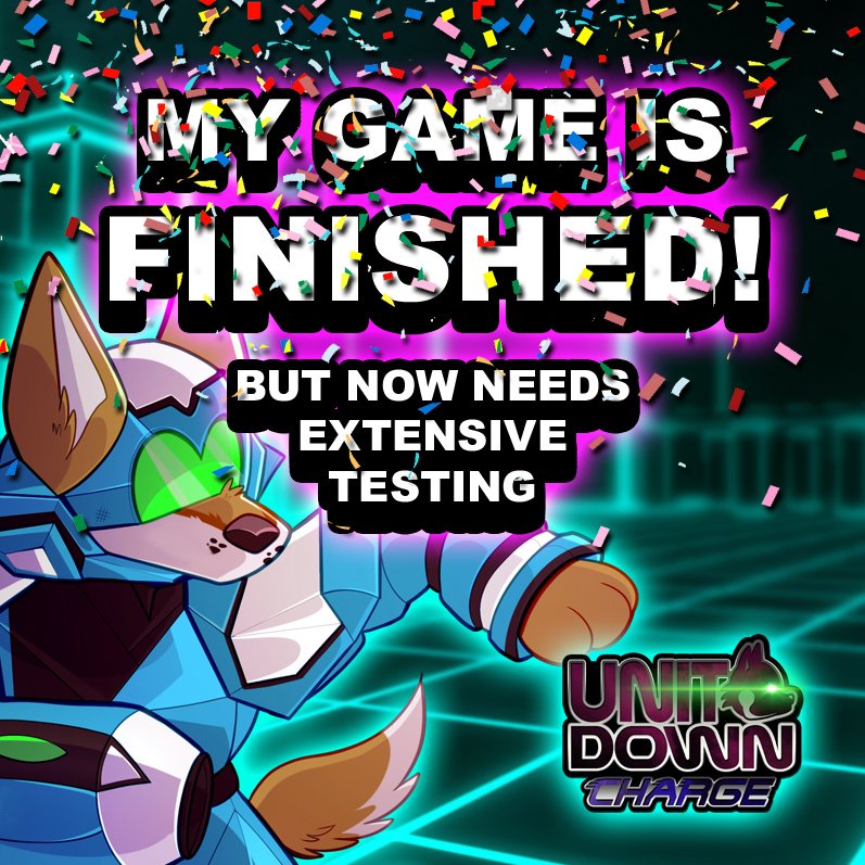 ProperDeveloper's tweet image. BIG NEWS!
#UnitDownCharge is now fully playable from the very beginning to the very end!

Now all that is left is getting people to acknowledge it&apos;s existence and playtest the HECK out if it fot next month&apos;s launch on #Steam!