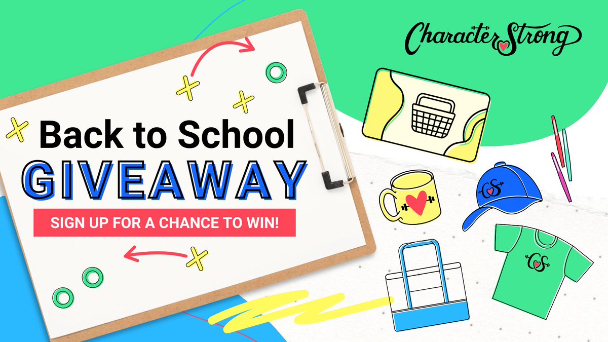 CharacterStrong (@characterstrong) on Twitter photo Back to school giveaway! 🎒
3 winners get a basket with supplies, $50 Amazon gift card, goodies, CS merch & more!
How to enter:
1. Follow <a href="/CharacterStrong/">CharacterStrong</a>
2. Like & comment
3. Download our free Playbook
Bonus entries 👉 hubs.la/Q03CNjZz0
Ends in 2 weeks—good luck! Back to school giveaway! 🎒
3 winners get a basket with supplies, $50 Amazon gift card, goodies, CS merch & more!
How to enter:
1. Follow <a href="/CharacterStrong/">CharacterStrong</a>
2. Like & comment
3. Download our free Playbook
Bonus entries 👉 hubs.la/Q03CNjZz0
Ends in 2 weeks—good luck!
