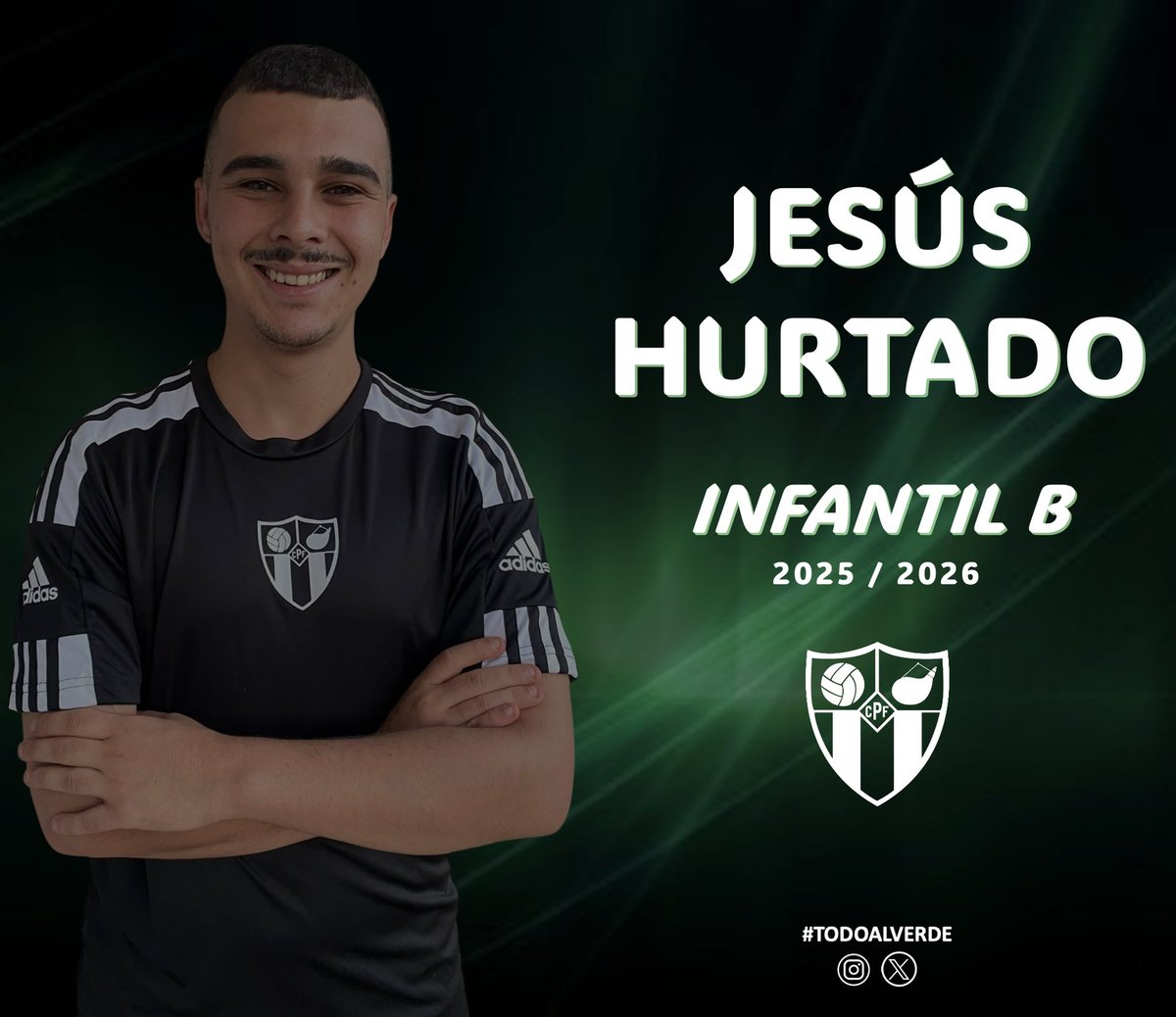 perisocf's tweet photo. Jesús Hurtado será el nuevo entrenador del Infantil B

¡Bienvenido y mucha suerte para la temporada! 🍀

#TODOALVERDE💚🖤 https://t.co/ox435e86wX
