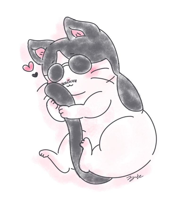 TLで見た自分の尻尾を抱き締めて眠るﾈﾁｺﾔﾝが可愛かったので……