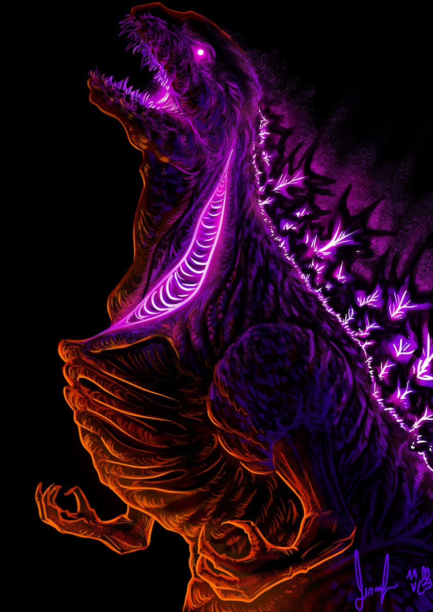 Re-uploading these because I went back to see my delightful boy in theaters once more. I saw the film the first time it came to the states years ago and just had to go back for a round 2~

(Old doodle)

#ShinGodzilla #Godzillafanart #Godzilla #ShinGojira