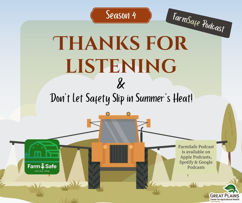 Thank you all for your support of the #FarmSafe podcast! We are grateful to our listeners for making time, and we are incredibly thrilled that over 3,500 people in 48 states have tuned in to the podcast. Let us know how the podcast has helped you perform farm duties more safely.