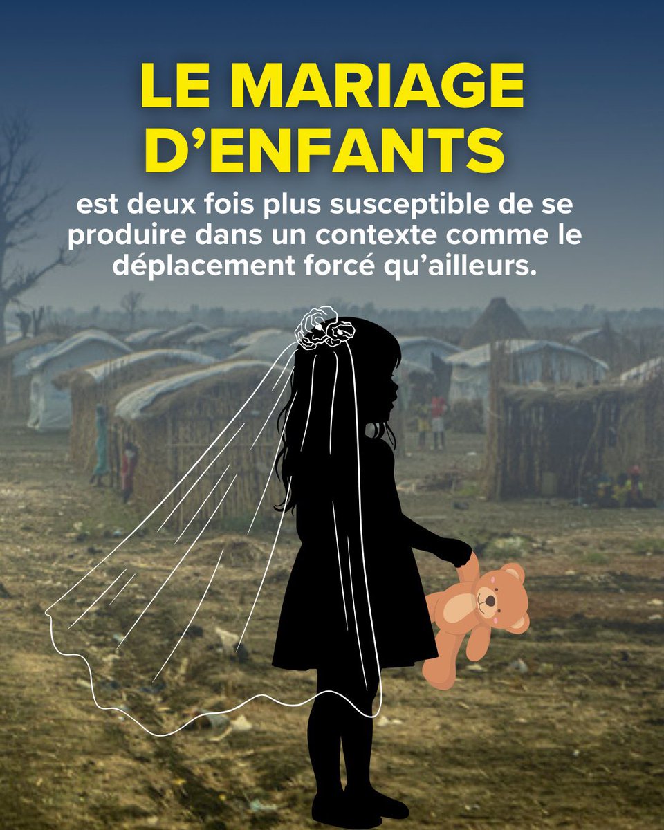 Le mariage d’enfants est une violation des droits humains qui les prive de leur avenir &amp; met leur vie en danger.

Chaque année, 12 millions de filles sont mariées avant l'âge de 18 ans.

<a href="/Le_HCR/">Le HCR</a> s’engage à les protéger partout, en tout temps. unhcr.org/fr/nos-activit…