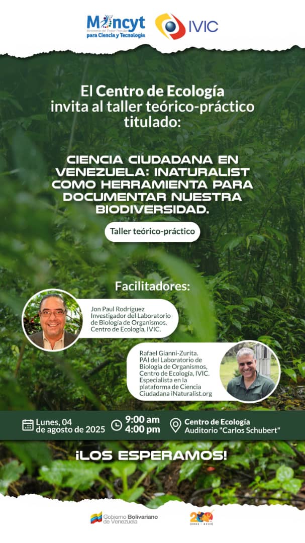 ¡Todo un éxito!: agradecemos efusivamente a todos los participantes de nuestro taller teórico-práctico «CIENCIA CIUDADANA EN VENEZUELA: iNaturalist como herramienta para documentar nuestra biodiversidad», llevado a cabo el 04-agosto en <a href="/IVIC_oficial/">IVIC</a> <a href="/jonparod/">Jon Paul Rodríguez</a> <a href="/hr0jas/">Haidy Rojas</a> <a href="/inaturalist/">iNaturalist</a>