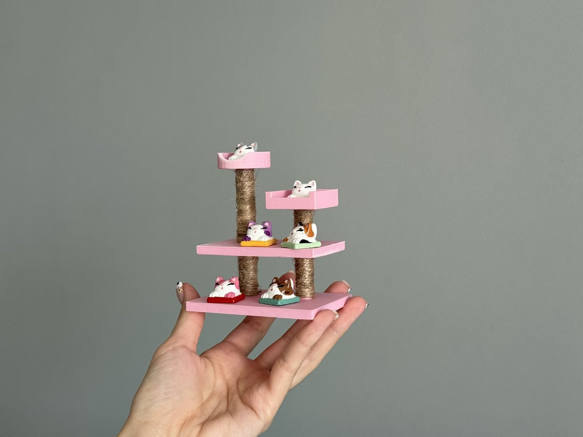 Сделала подставку для кейкапов с котиками!