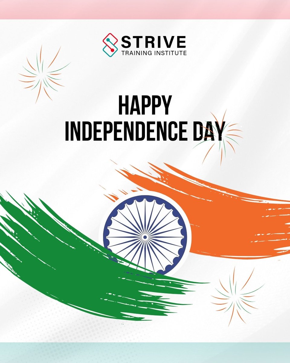 TrainingStrive's tweet image. On this #IndependenceDay, we honor the courage of our freedom fighters and the vision that shaped our nation.
Let’s work together to drive innovation, foster growth, and create a brighter future for India.
Wishing you a Happy Independence Day! 🇮🇳
#IndiaAt77 #IndianIndependenceDay