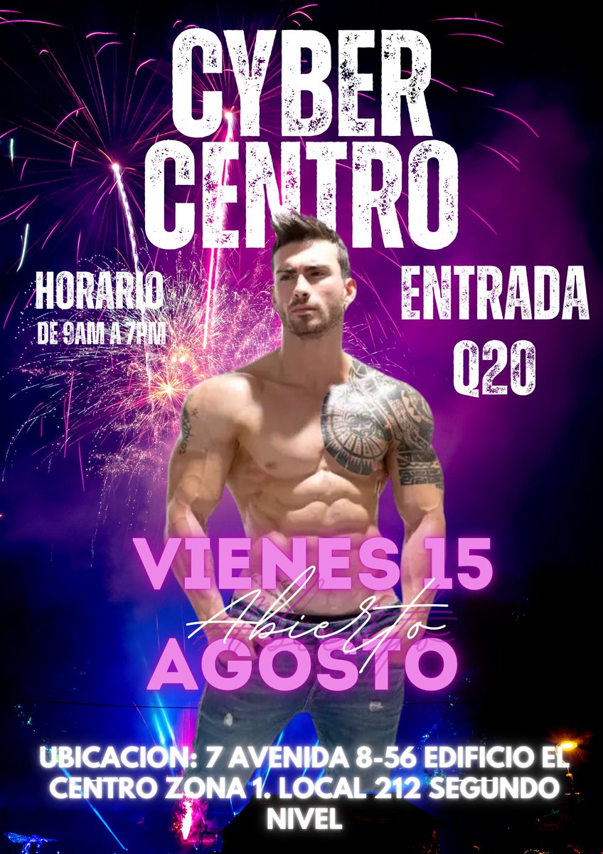cybercentro185's tweet photo. VIERNES 15 DE AGOSTO ABIERTO.
cyber Centro te  invita  a sus instalaciones, ven y disfruta.
Ubicación: 7 av. 8-56 zona 1 segundo nivel Local 2-12. Edificio el Centro.
ABIERTO DE LUNES A DOMINGO  DE 9AM a 7PM. https://t.co/zvQ20cWtDZ