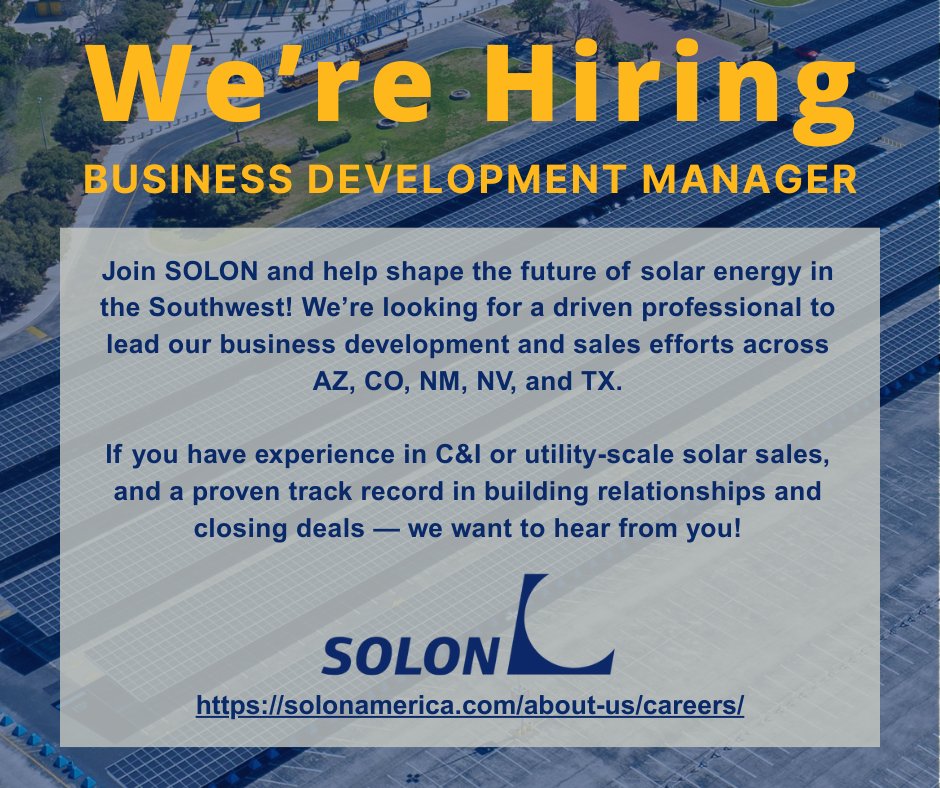 Apply Today: solonamerica.com/about-us/caree…