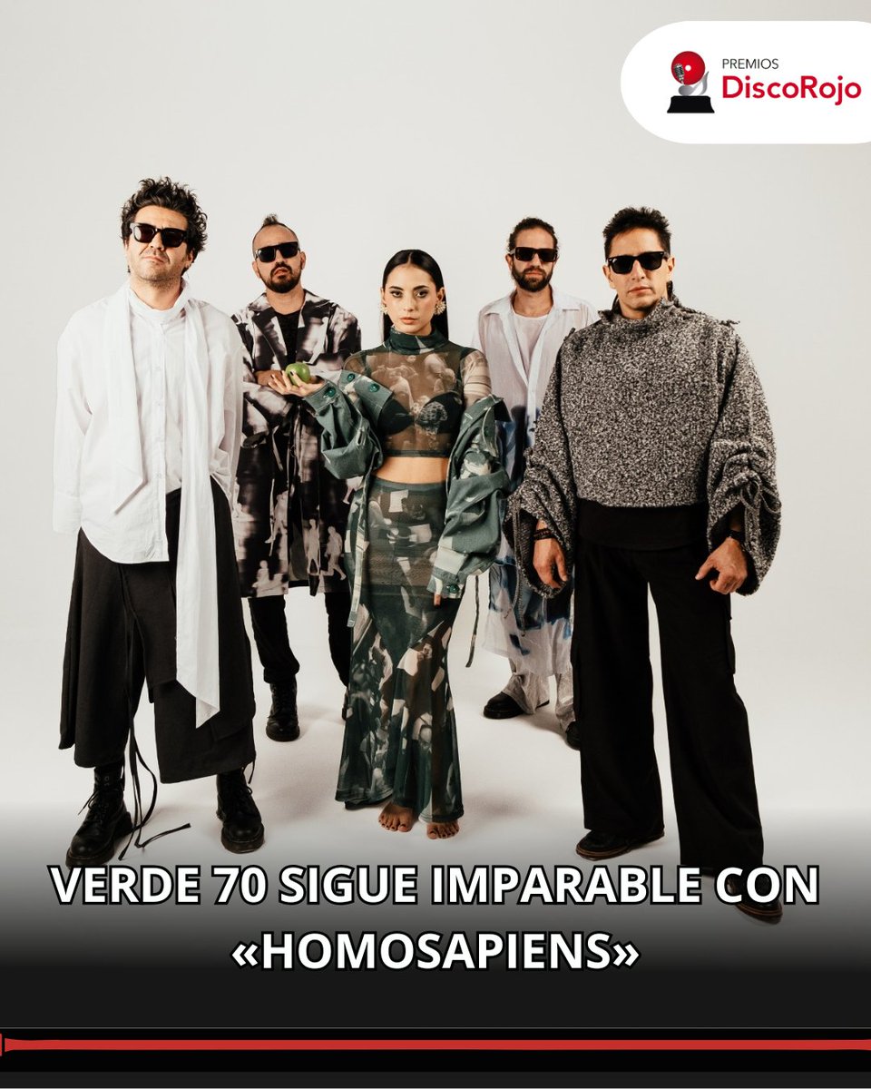 «HOMOSAPIENS» el nuevo sencillo de <a href="/VERDE70oficial/">VERDE 70 ⚡</a> ,  ha logrado posicionarse en el top 5 de los charts de radios ecuatoriana, consolidándose como uno de los temas más importantes del año.
Tras el éxito, Verde 70 continúa su expansión en Ecuador y España con nuevos hitos.