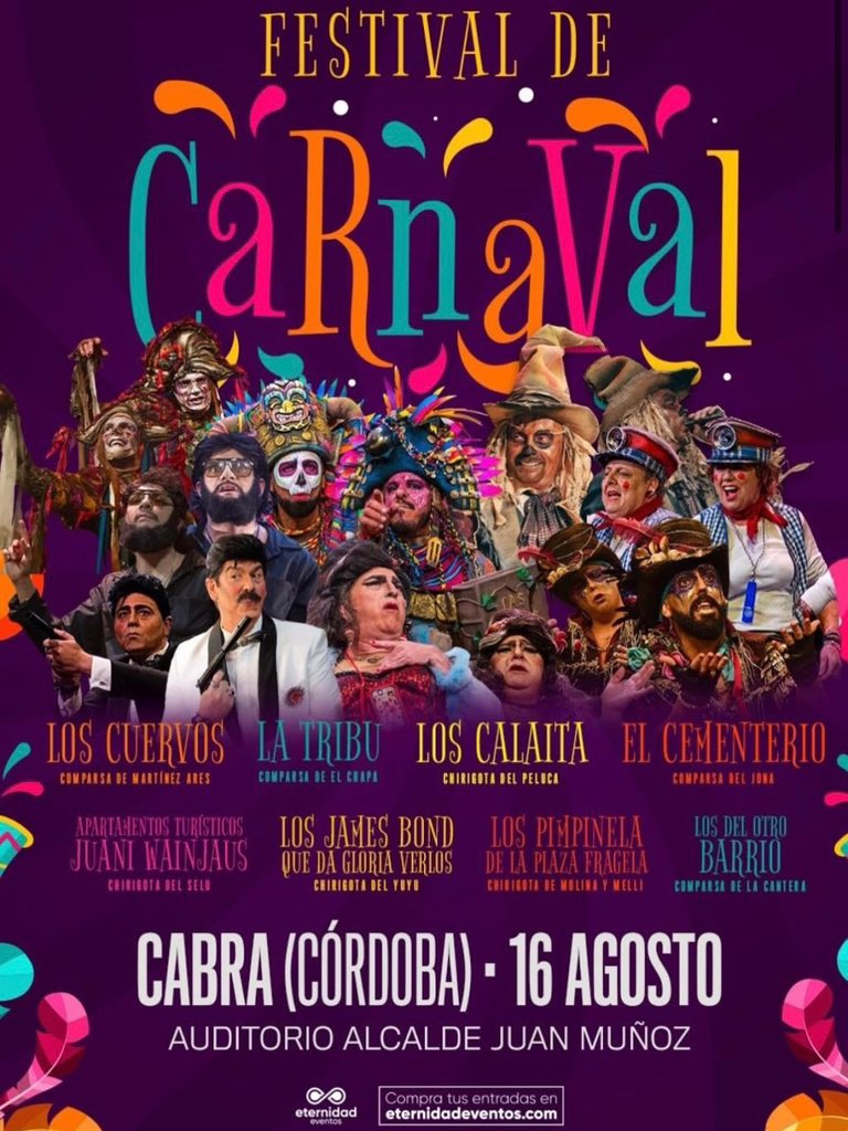 Sábado 16/08 ~ 𝐂𝐚𝐛𝐫𝐚 🎭

📍 Auditorio A. Juan Muñoz (Cabra, Córdoba)
⏰ 21:00 horas 

#𝕃𝕠𝕤ℂ𝕒𝕝𝕒í𝕥𝕒 #ℂ𝕒𝕓𝕣𝕒 #ℂó𝕣𝕕𝕠𝕓𝕒