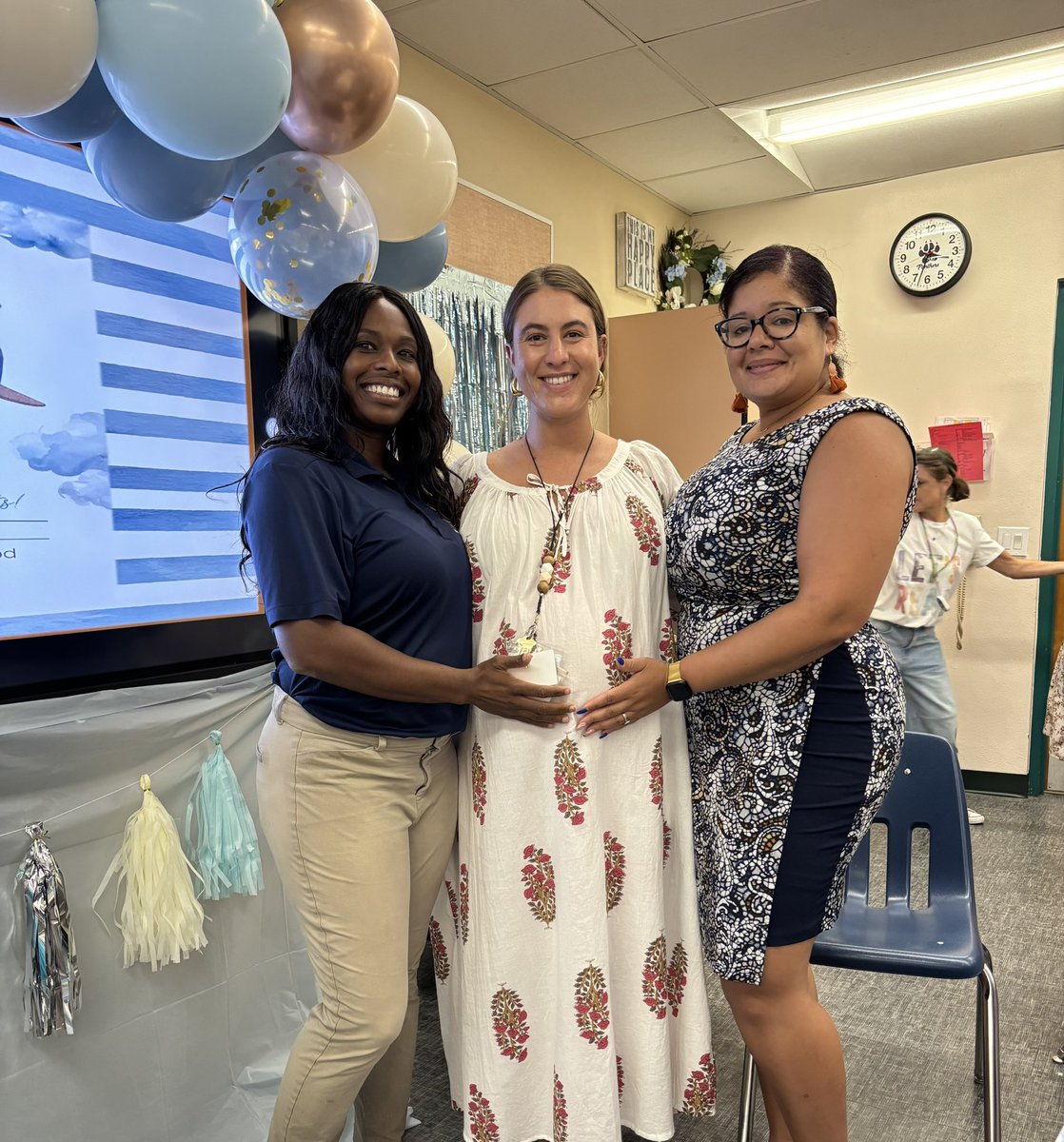 Celebrating our amazing Reading Coach as she prepares for her bundle of joy! Look at that turnout! Love our Panther Family🐾
