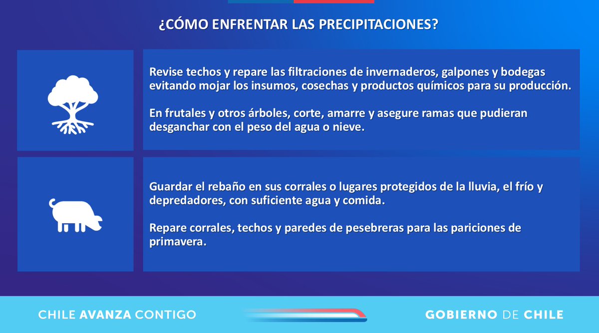 ⛈️¿Lloverá los próximos días? ¿Qué condiciones agroclimáticas predominaron los últimos días? Léalo en el Semanario AgroClimático 📒de la Unidad Gestión de Riesgo de Desastres Agrícolas del
<a href="/MinagriCL/">Ministerio de Agricultura de Chile 🇨🇱</a>
<a href="/Sub_Agricultura/">Subsecretaría de Agricultura</a>
