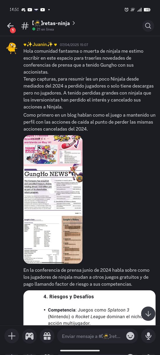 Acá comienza este gran hilo sobre lo que se pretendía y que no se pretendía con ninjala y la mala dirección del CEO actual.
#ninjala