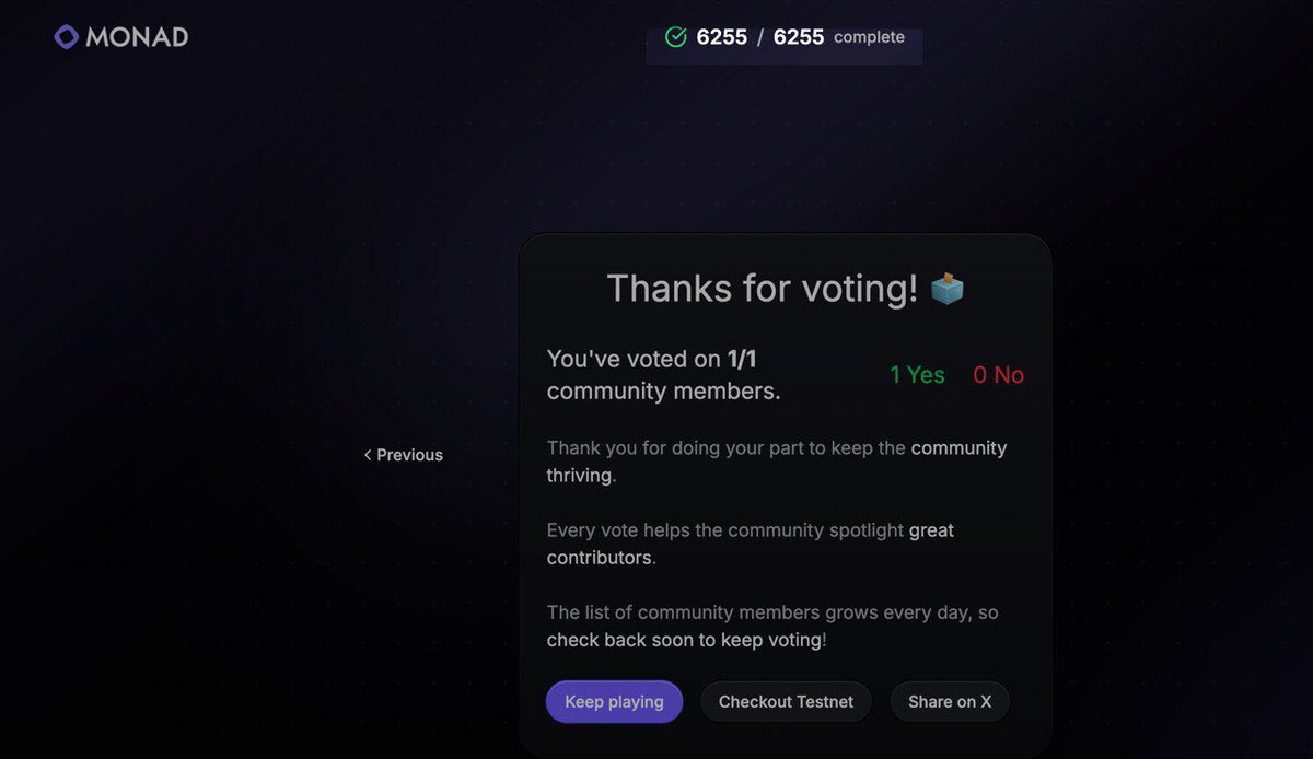 luxurynad's tweet image. If you&apos;ve got FA on @monad discord, try voting on the #RecognizerApp 
recognizer.monad.xyz/quiz

Currently over 6K+ registrations, your participation matters! #monadtestnet #monadrecognizer #monadecosystem