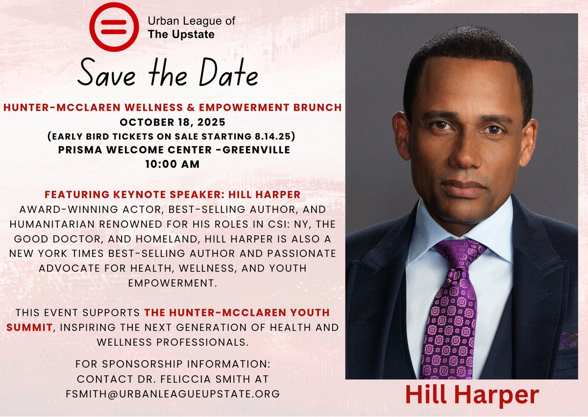 🚨 Early Bird Tickets Are Here! 🚨

The Hunter-McClaren Wellness &amp; Empowerment Brunch is coming and now’s your chance to lock in your spot at a special price! 🎉

👉urbanleagueupstate.org
