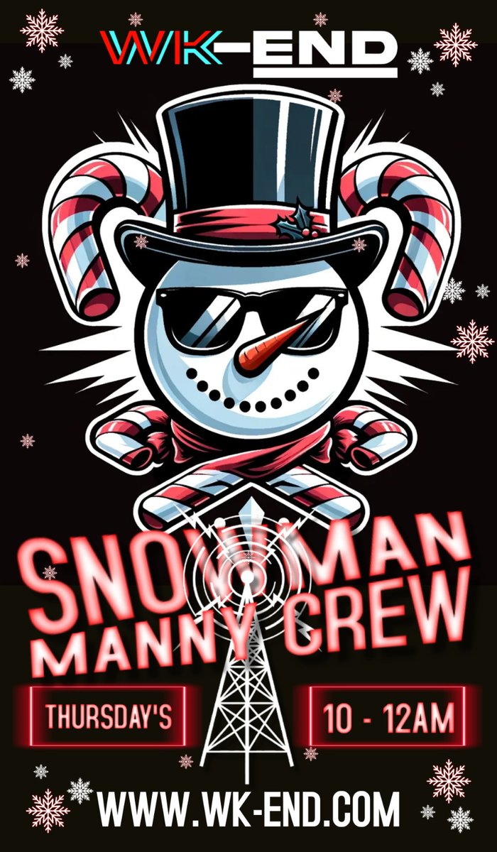 🚨LIVE NOW 🚨
⌚10 pm - 12 am
🎙 DJ Snowman
The UK’s leading Dance Music Station
💻wk-end.com
📞Get involved via WhatsApp or Text
👍Like, 💬Comment. Share