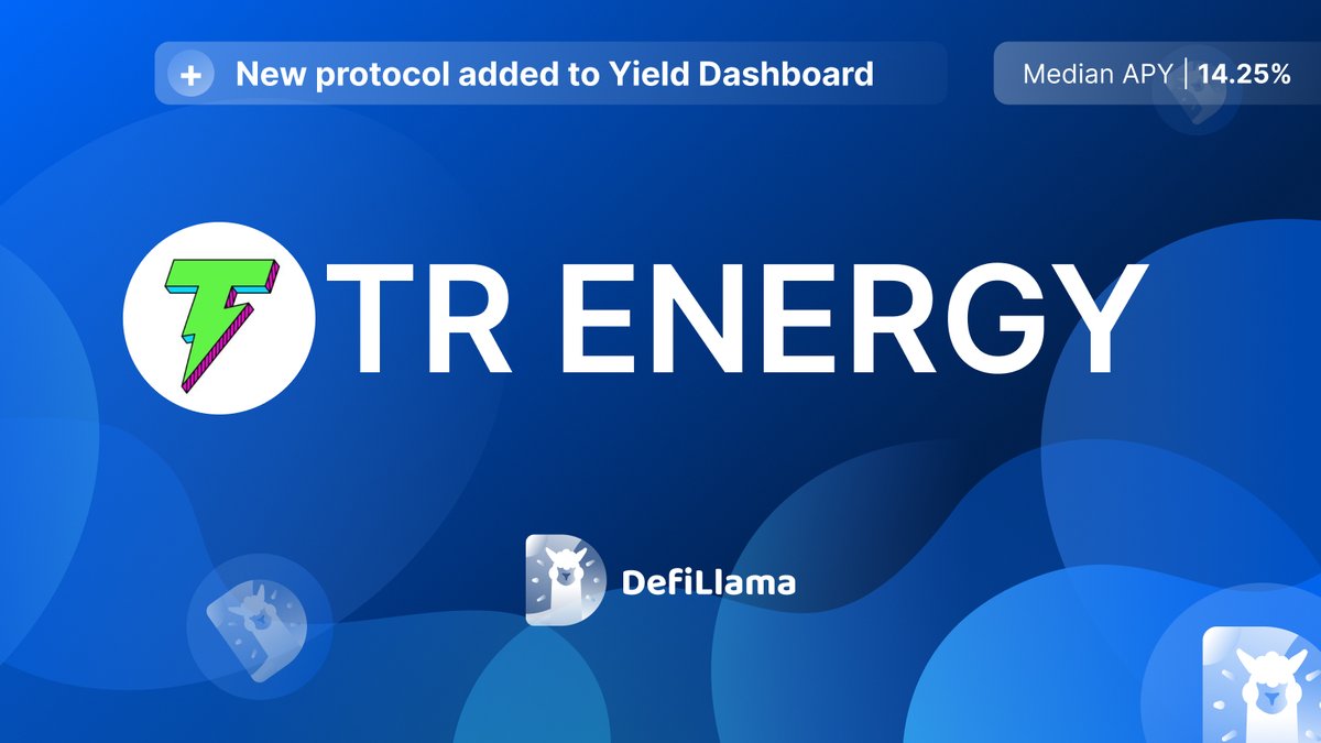 DefiLlama's tweet photo. Now tracking @trenergy pools on our Yield Dashboard

A multifunctional wallet in the TRON ecosystem https://t.co/yIxR2Kexlg