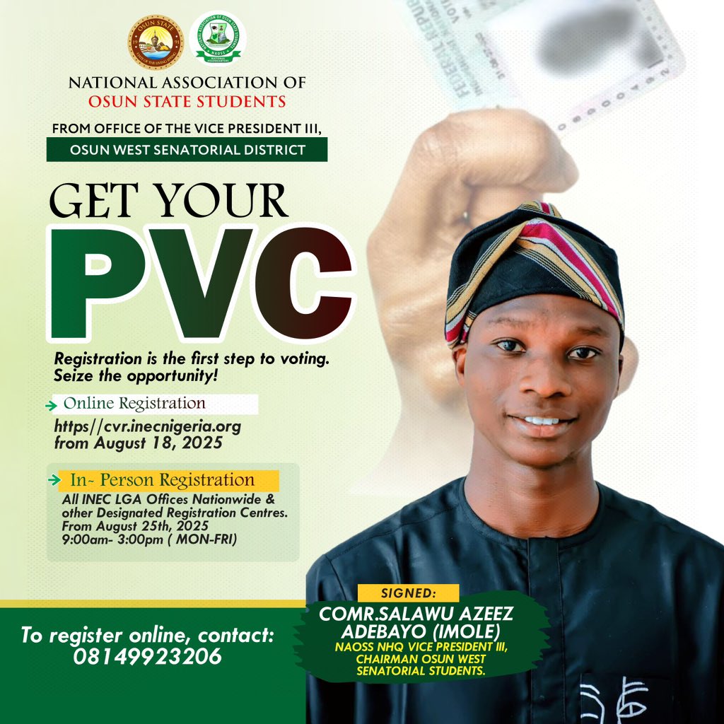Azeco_official's tweet photo. Let’s Move from Conversation to Participation Get Your PVC Today. Our Vote is Our Voice.

#GetyourPVC
#YourVoiceYourPower https://t.co/sMHGZtvnaM