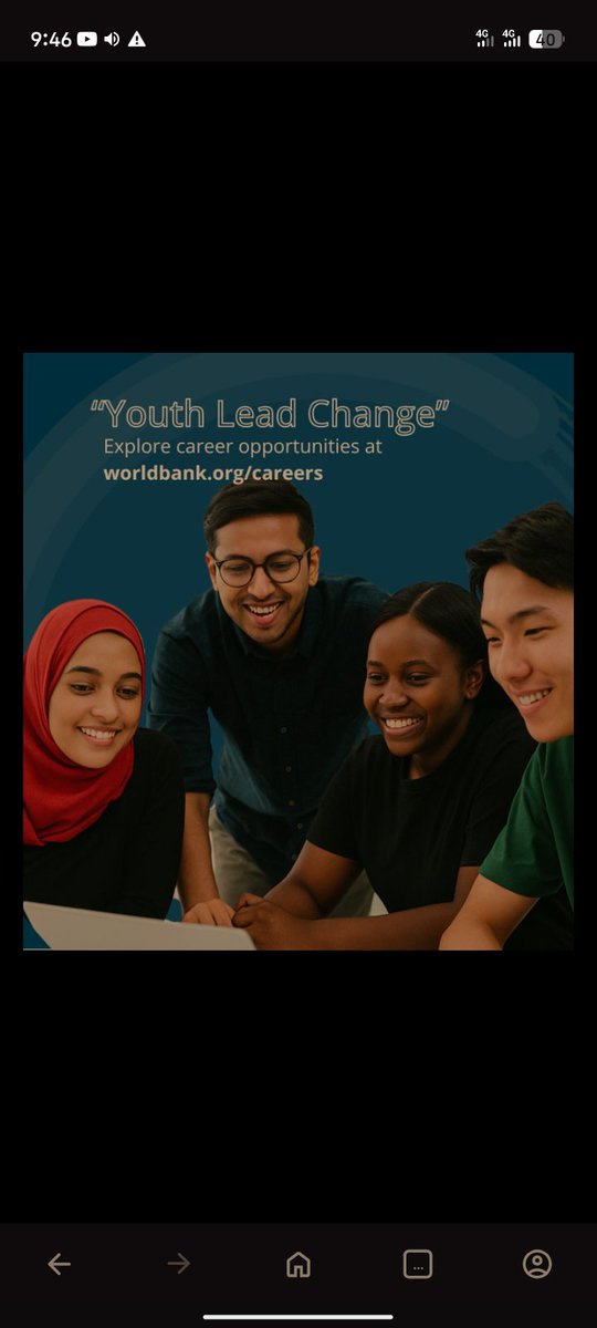 Youth aren’t just the leaders of tomorrow—they’re critical problem-solvers today.
 
At The World Bank Group, we offer global opportunities for young professionals to tackle poverty, drive innovation, and make a lasting impact through our:
 
• WBG Young Professional Program