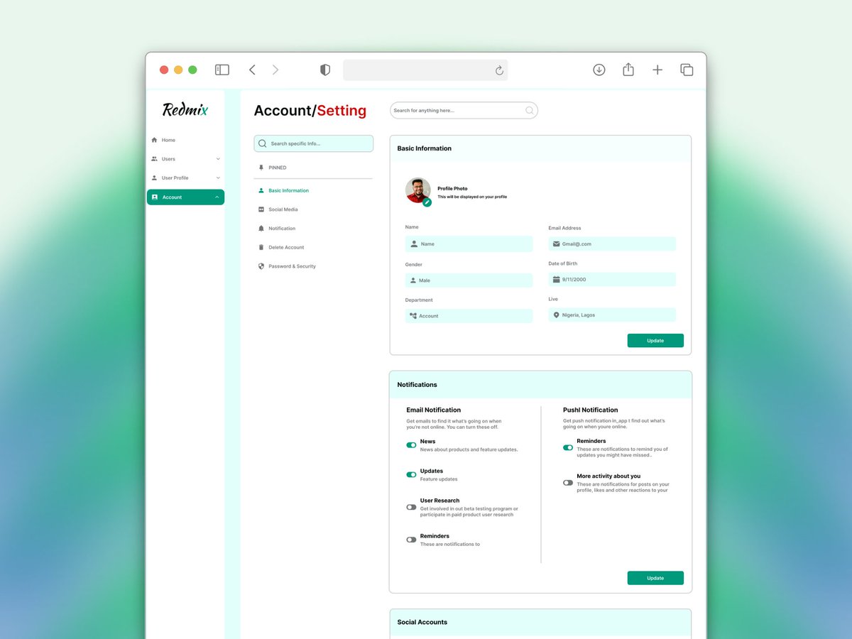 Redmix_designs's tweet photo. Designed this dashboard settings page for a web (include account preferences, notifications, privacy, and theme customization).
It was amazing working on this project as I am really getting better at Auto layout!🥳🥳 #PWJCommunity #jolomidesigns #jolomiomadeli https://t.co/RSSFGcwWL4