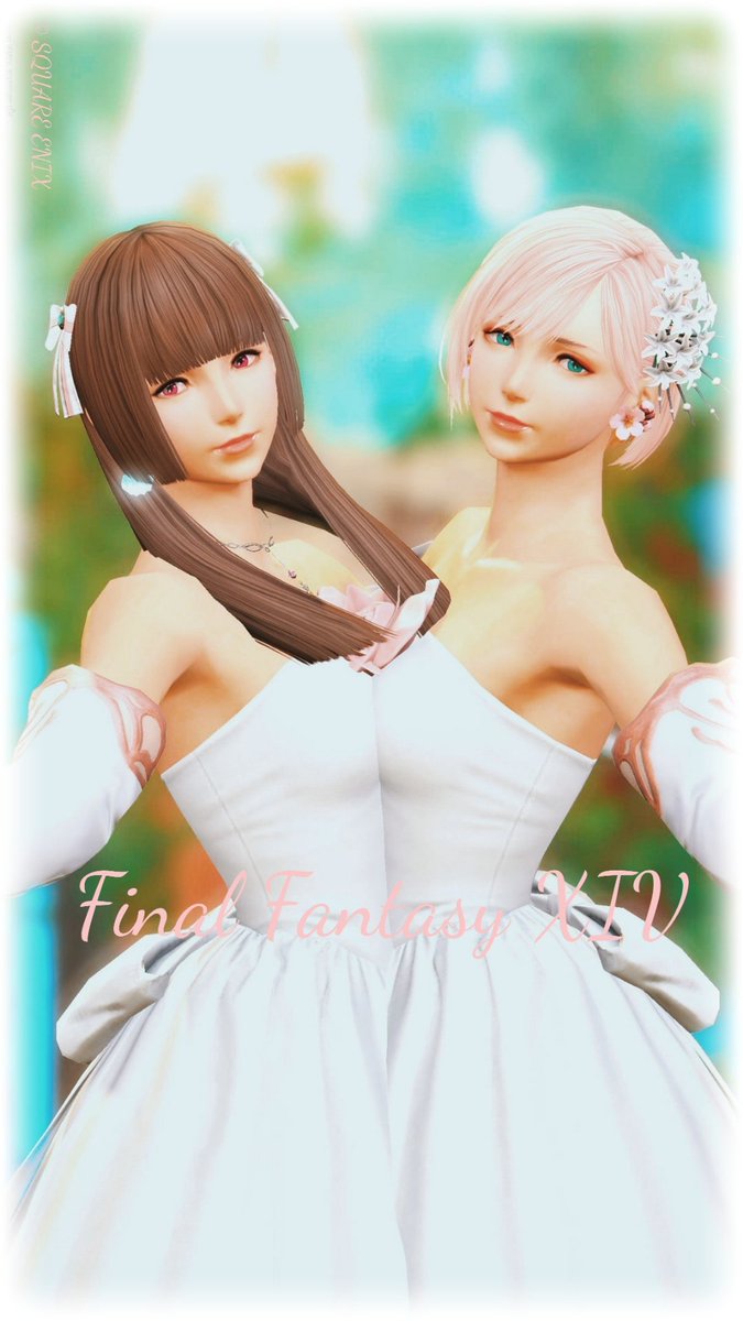Waltz_99's tweet photo. 「2人でおは姫〜✨️だよっ」 #FF14 #本日のミドラン #おはミド #FF14SS #Studio_tree https://t.co/ntVVnLYDay