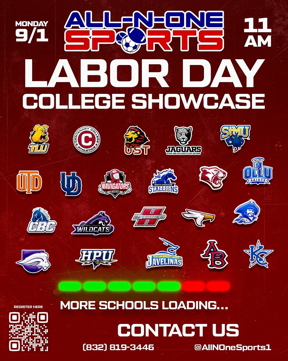 AllNOneSports1's tweet image. 🔥🔥🔥🔥🔥🔥🔥🔥🔥🔥🔥🔥

🏀 Labor Day College Showcase 🏀

‼️‼️ 25 Spots Remaining ‼️‼️

September 1st &quot;Holiday&quot; 
@ 11am - 3:30pm

💎 20+ College Coaches recruiting 
💎 10+ Media and sports evaluators 
💎 Parent &amp;amp; player College workshops by @BEACHAMPIONINC

Players: &apos;26, &apos;27,…