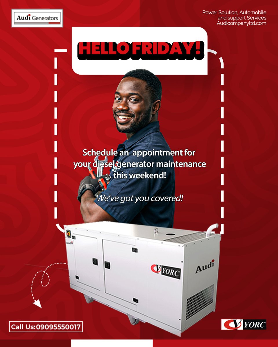 AudiCompanyLtd_'s tweet image. Schedule an appointment for your maintenance, this weekend.

Contact us today!

#UninterruptedPower #DieselStrong #KeepItRunning #TGIF #audicompanylimited