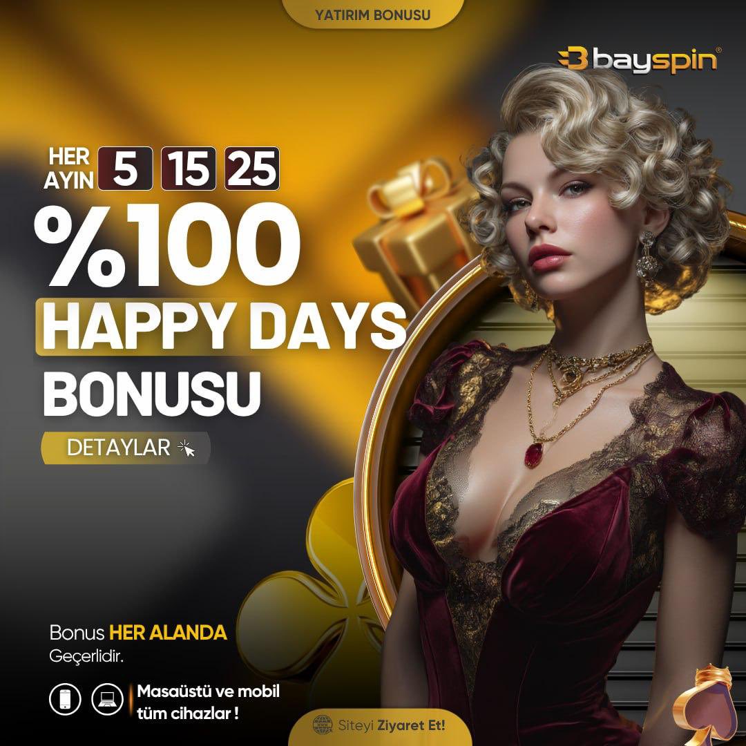 #bayspin

%100 Çevrimsiz Happy Days Bonusu

Minimum 100₺, maksimum 3.000₺ yatırımlara özel

Kazançlı günler, Happy Days ile başlar!

#bayspin #bayspingiriş #bayspingüncelgiriş