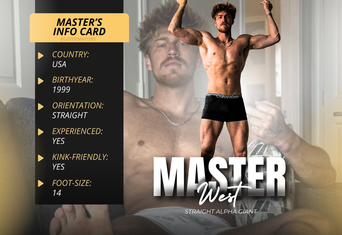 ListOfMasters's tweet photo. ⏺️#ListOfMasters #84
⏺️Master: @master_west99
We make Alphas famous & subs broke!
DM me for Promo https://t.co/F49uXXpWp9