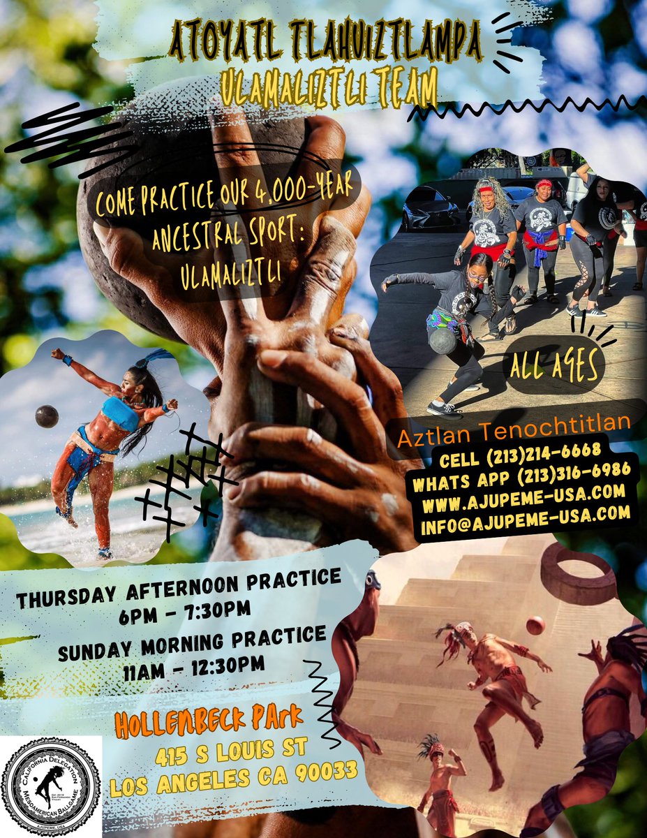 LifeRep's tweet image. Mesoamerican Ball Game being played in #eastlosangeles

Thursdays 6PM
Sundays  11AM
Hollenbeck Park, East LA

Bring your whole #family #friends and #raza to reconnect with and learn about the rich heritage encompassed in our 4,000 year ancestral sport.

JOIN IN ANY WAY YOU CAN…