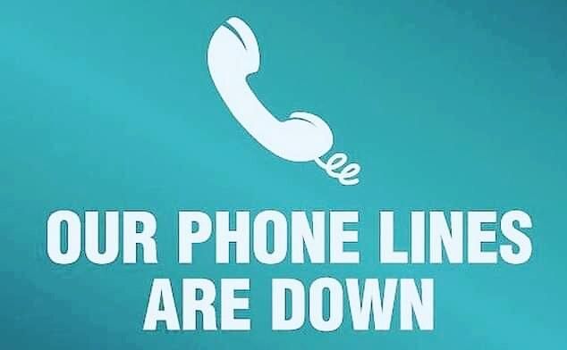 We apologize for the inconvenience 
Office phone lines are currently down.