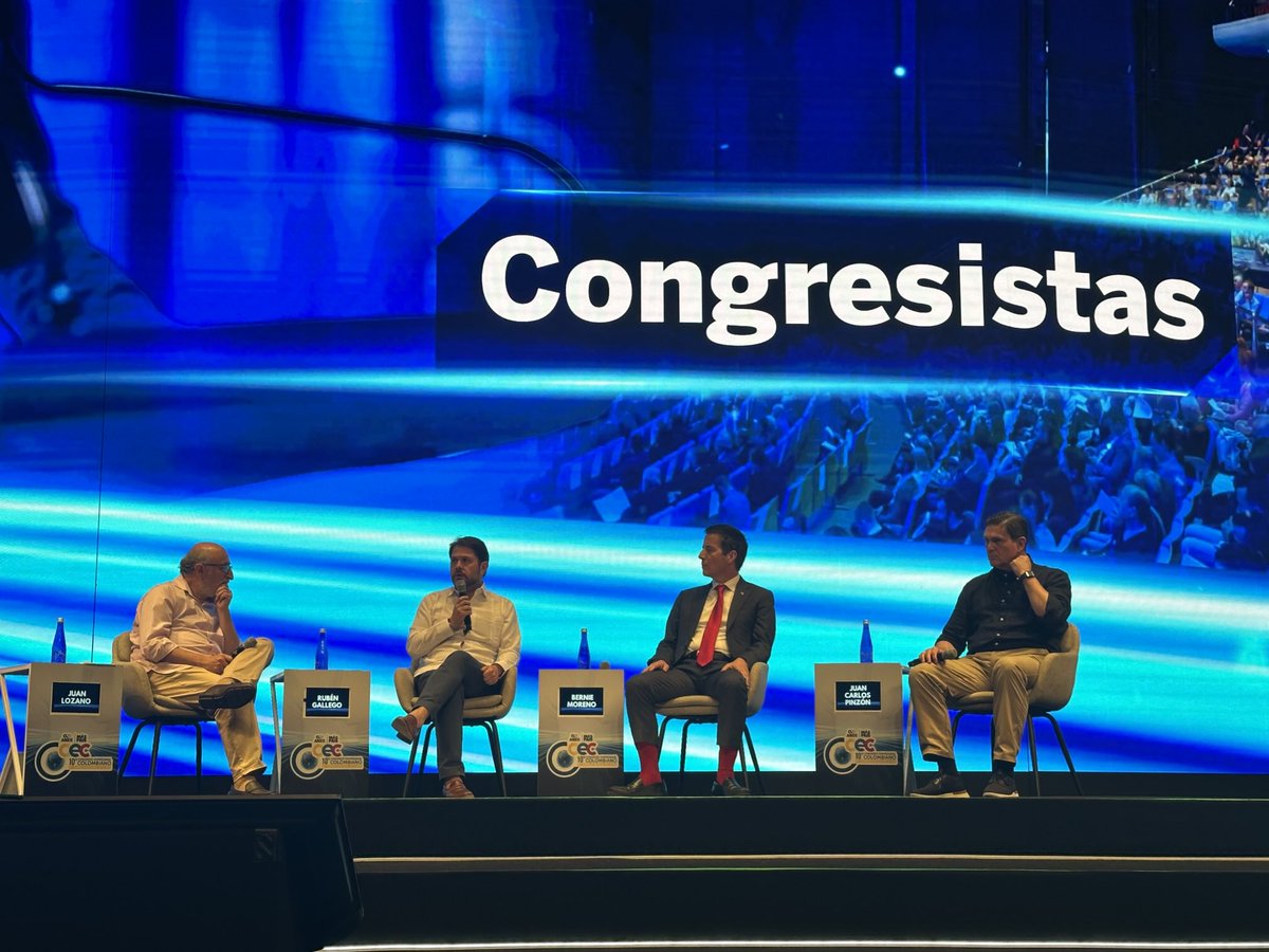 #cecandi ⁦<a href="/ANDI_Colombia/">ANDI</a>⁩ ⁦<a href="/AmChamCol/">Cámara Colombo Americana - AmCham Colombia</a>⁩ ⁦<a href="/AnaldexColombia/">Analdex Colombia</a>⁩ ⁦<a href="/BPrO_org/">BPrO_org</a>⁩ ⁦<a href="/ZFbta/">Grupo ZFB</a>⁩ Los congresistas de los Estados Unidos Gallego y Moreno se dirigen a los asistentes el CEC2025. Expresan la importancia de terminar el cultivo de coca en el país!.