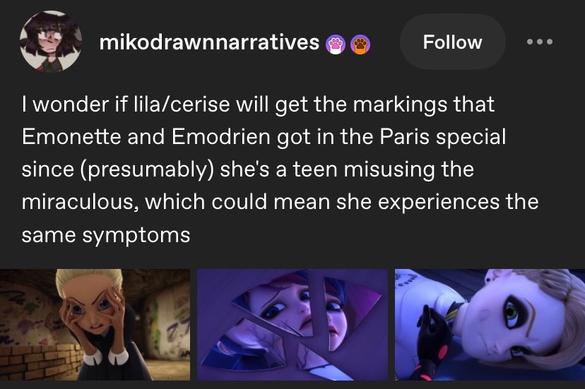 THATS GENIUS. and timing is very important in miraculous. it’s convenient that we got the special showing the consequences of misusing a miraculous RIGHT AFTER lila gets the butterfly. what if that’s one of the reasons they’ve been hiding her civilian design? they’re planning to+