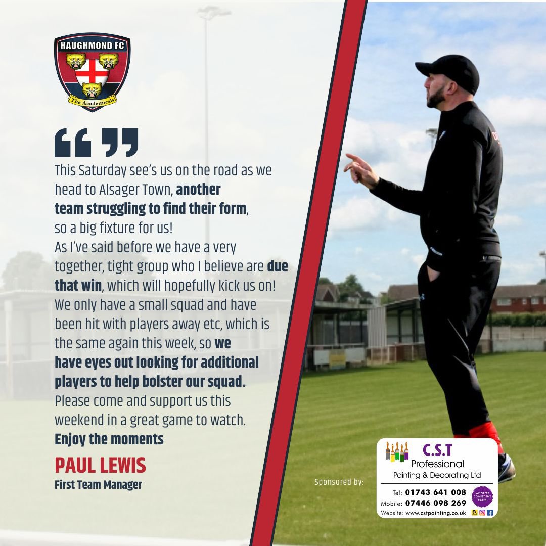 ⏭️to read match day comments

A good chance for the lads to bounce back after a tough start in the season.

#mond