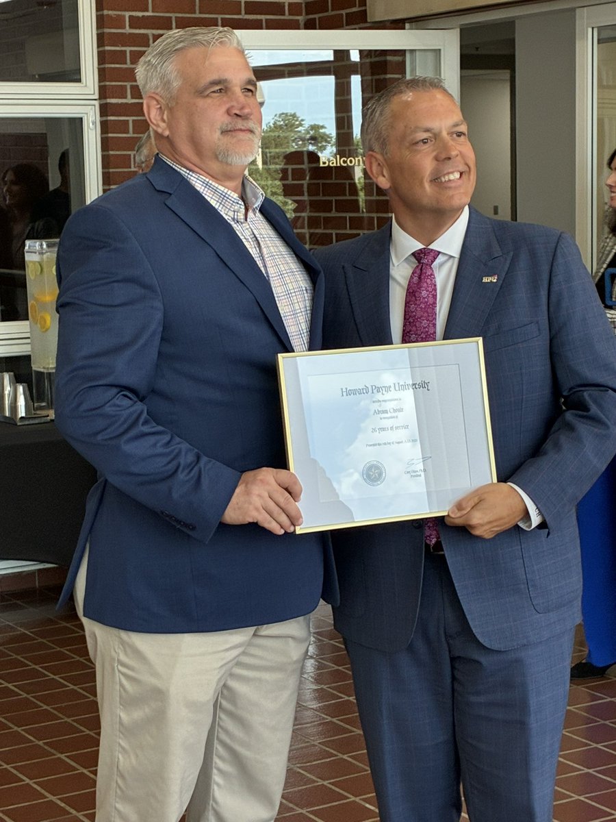 Thank you Abram! 

26 years at Howard Payne. You will be missed but we know your servant’s heart will continue to serve our community in your new role with CASA. 

#StingEm