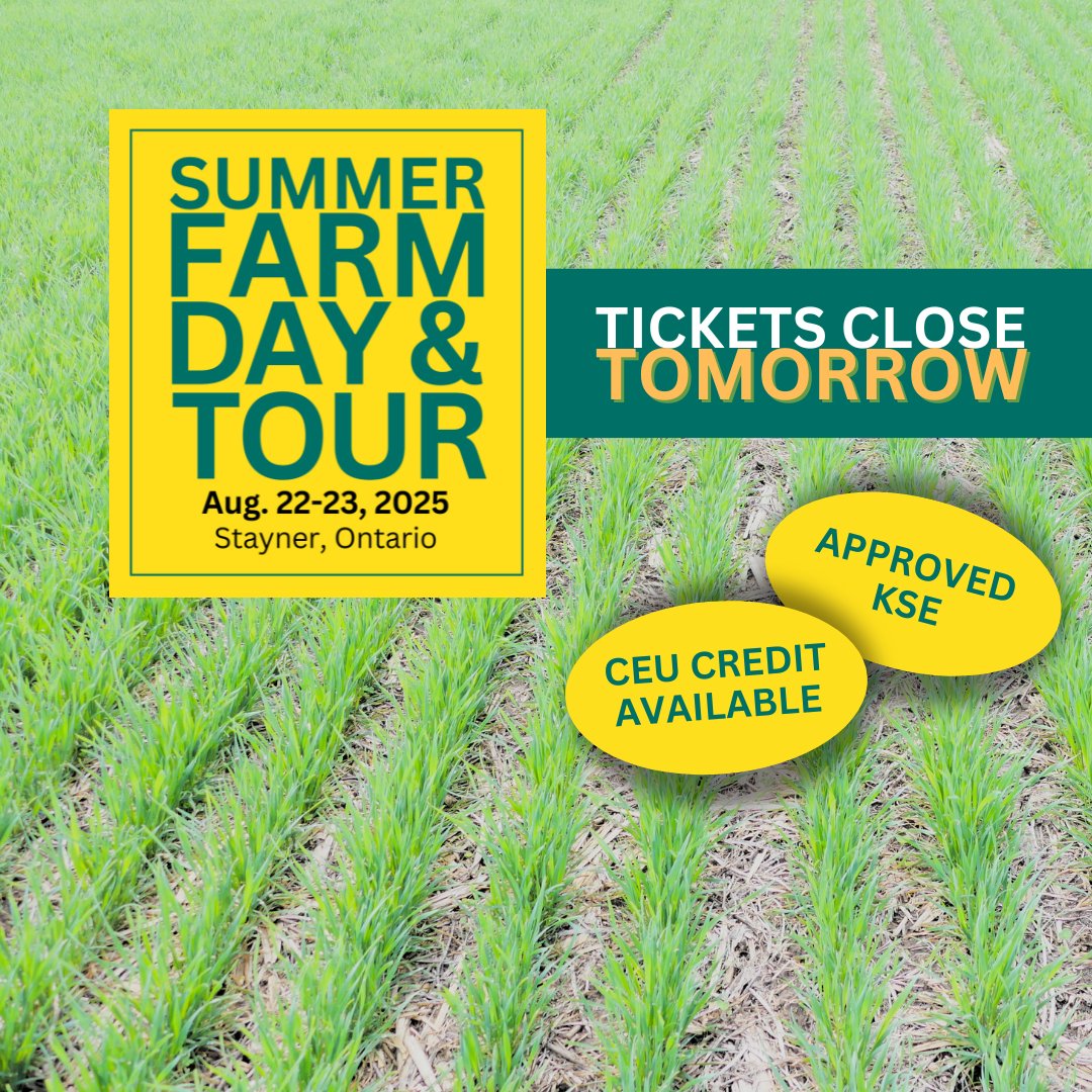 LAST CHANCE! Registration closes TOMORROW at midnight! Don’t miss out on 2 full days of learning, discovery &amp; connection.

Aug. 22: Expert speakers + choice of a GUIDED or SELF-GUIDED farm tour. Aug. 23: Regional bus tour of unique ag stops

Grab your tickets at