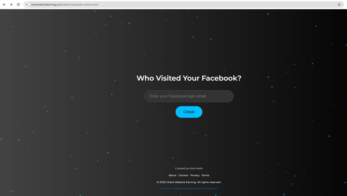 KumarMalik518's tweet image. 🚨 Ever wondered who visits your Facebook profile? 📷 Check it out now! Enter your email and see interactive list of your top visitors. Perfect for curiosity seekers! 📷 

checkwebsiteearning.com/check-facebook… 

#Curiosity #TopVisitors #Facebook #WhoVisitedMe